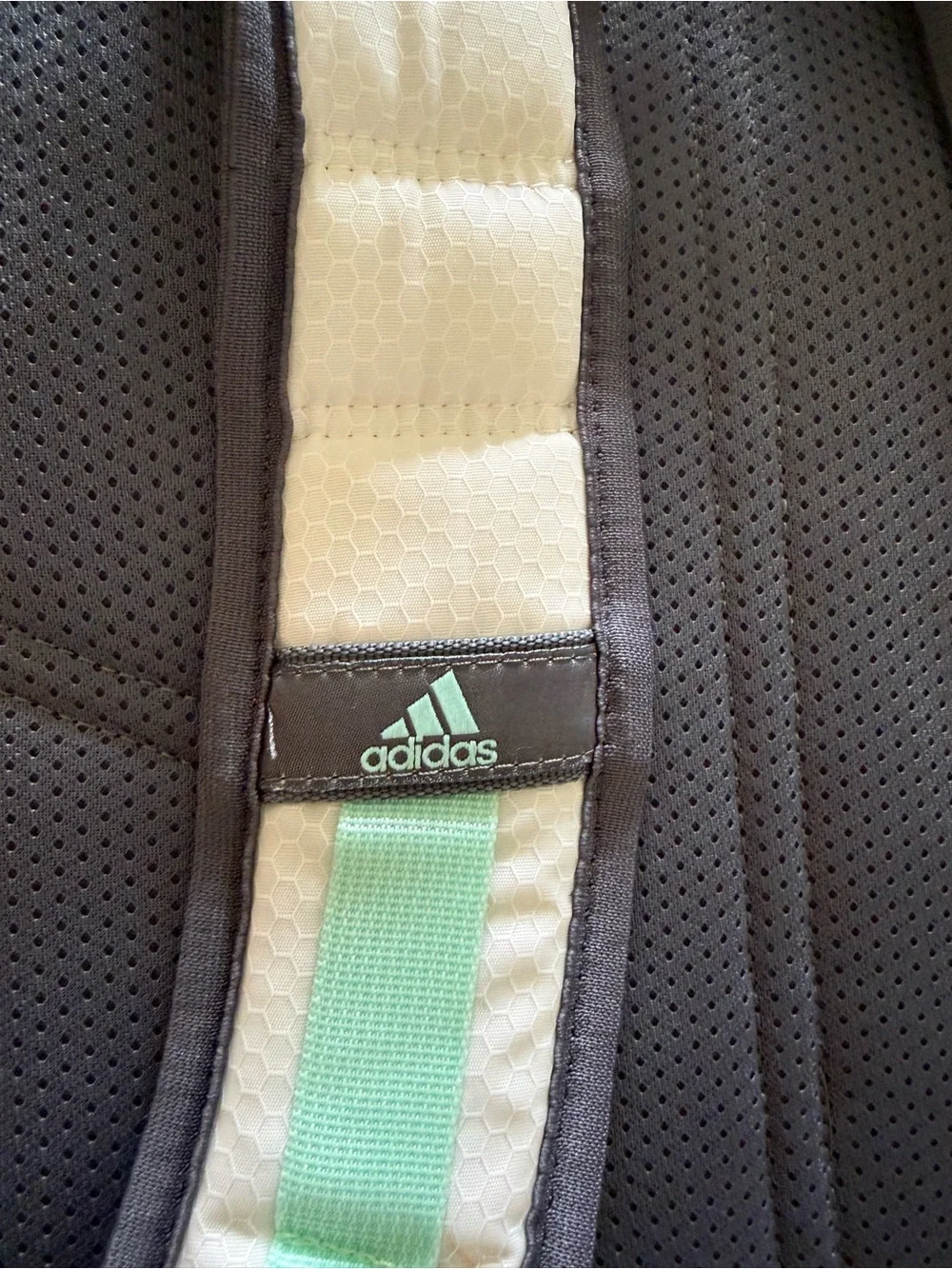 adidas Gray and White Backpack - Front-Opening Design